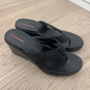 Prada Sport Platform Black flip flops